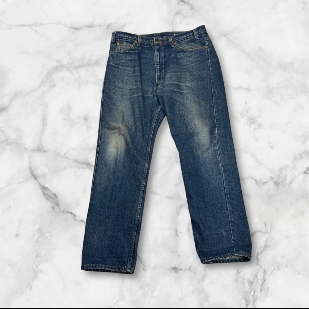 Vintage Levi’s 1996 Orange‎ Tab Men’s Faded Blue Jeans 38x30 505 Reg Straight